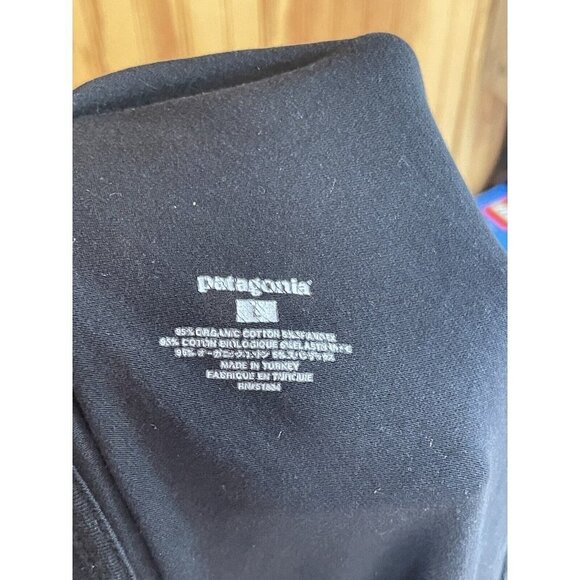 Patagonia Fit Flare Dress Long Sleeve V-Neck Solid Black Large Knit - Picture 6 of 7